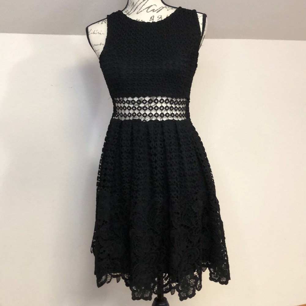 Black Patterned Homecoming Dress